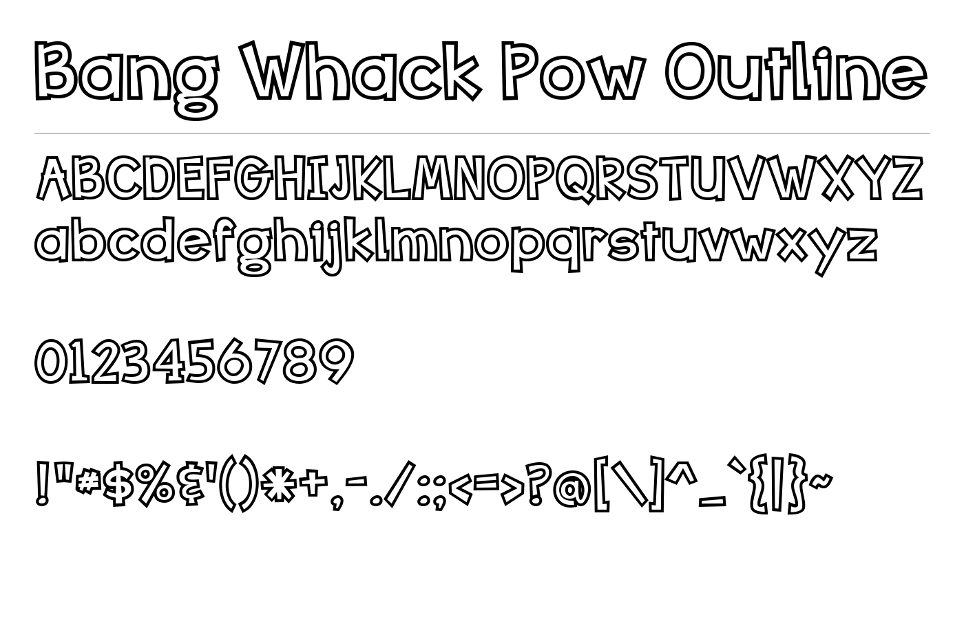 Bang Whack Pow Outline Font preview