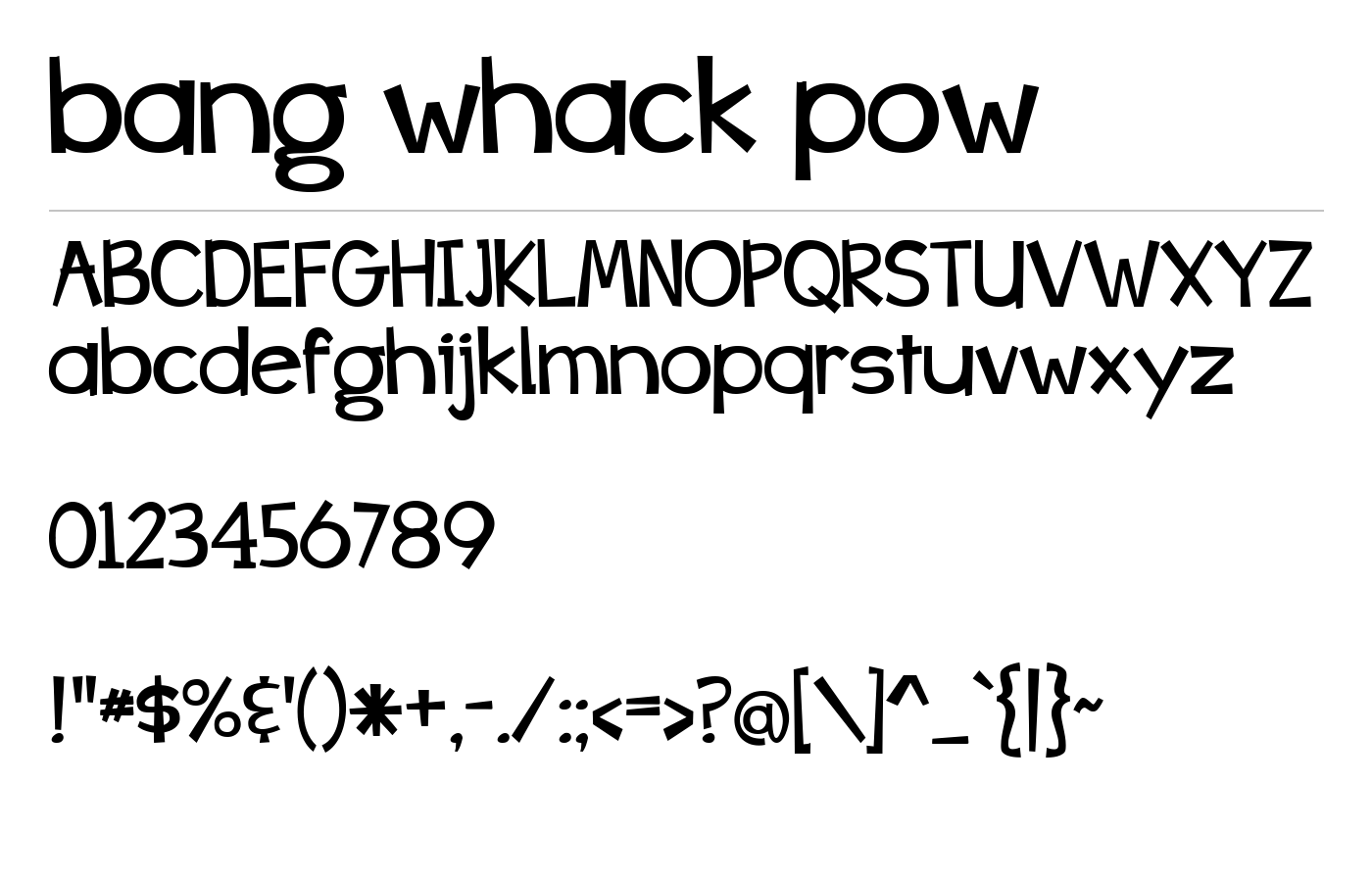 bang whack pow Font preview