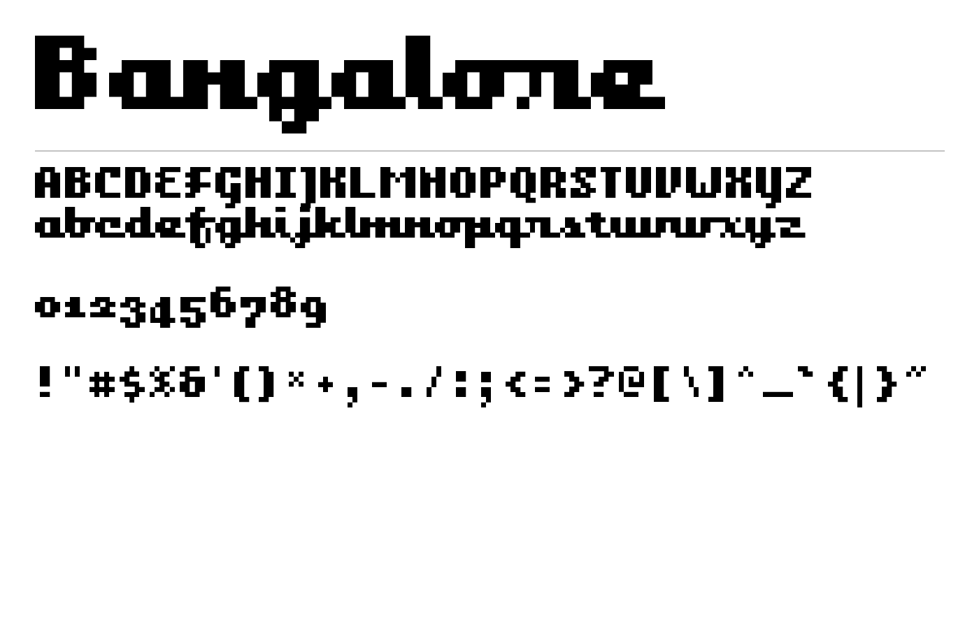 Bangalore Font preview