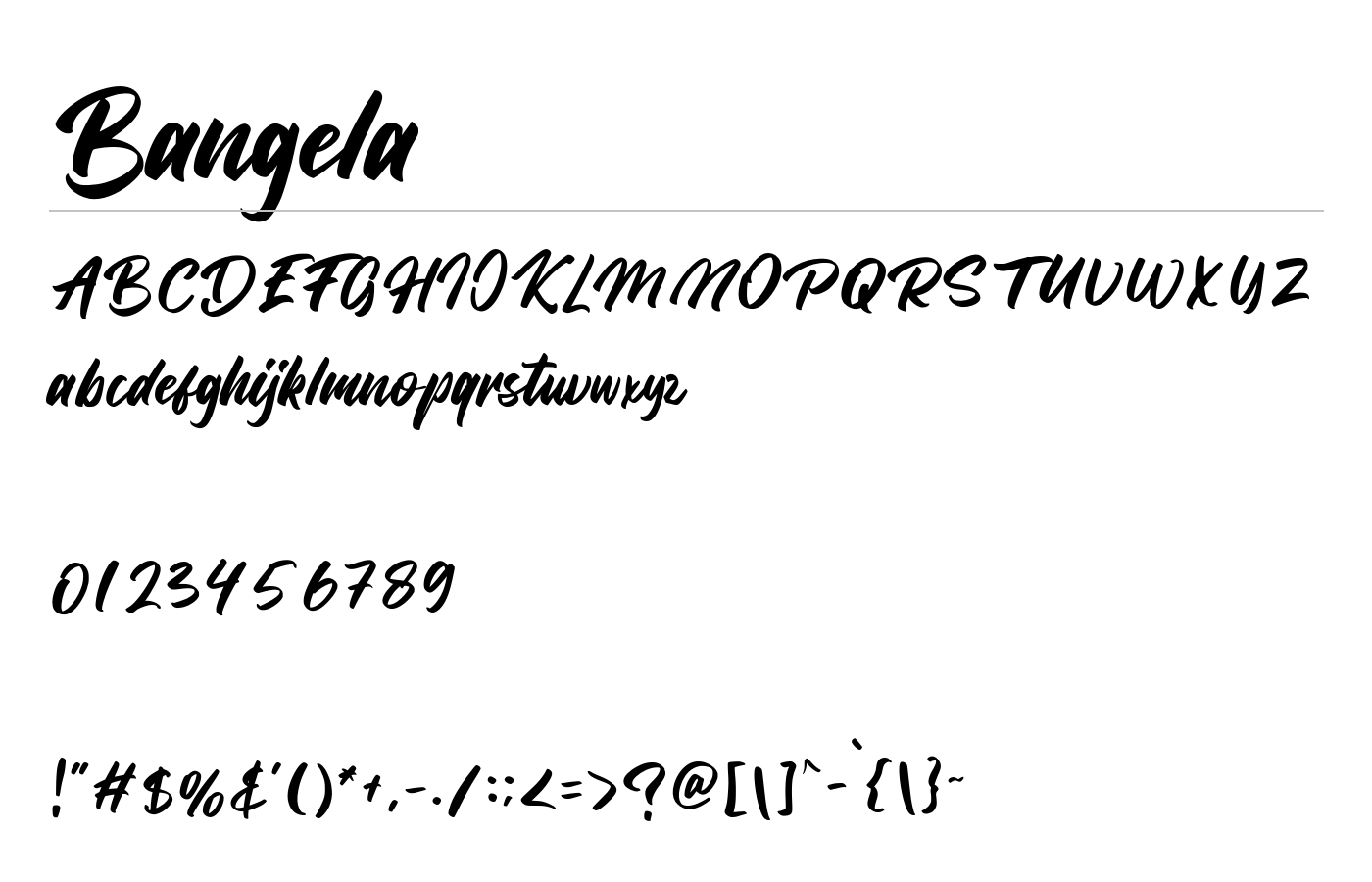 Bangela Font preview