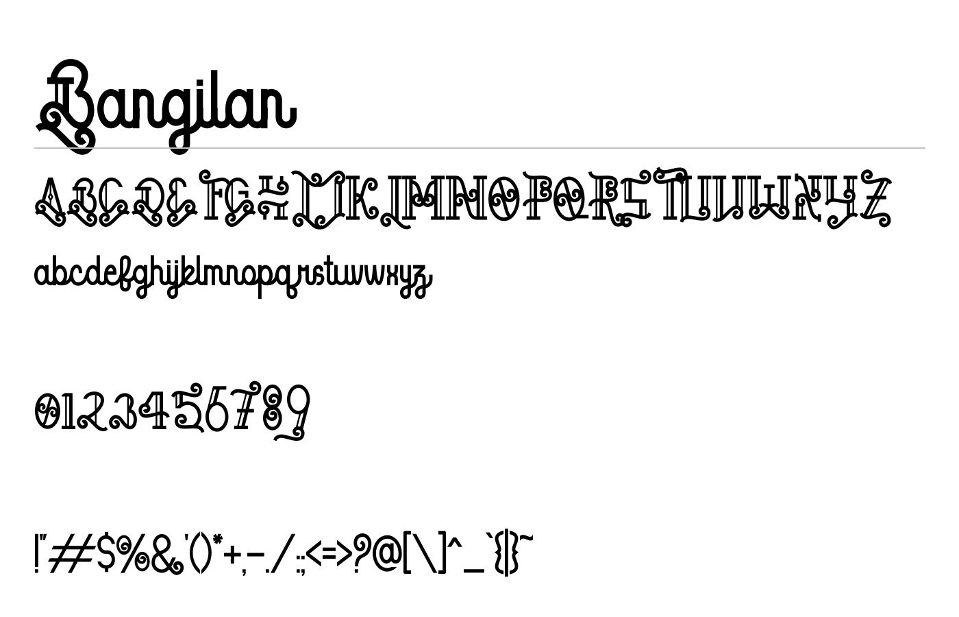 Bangilan Font preview