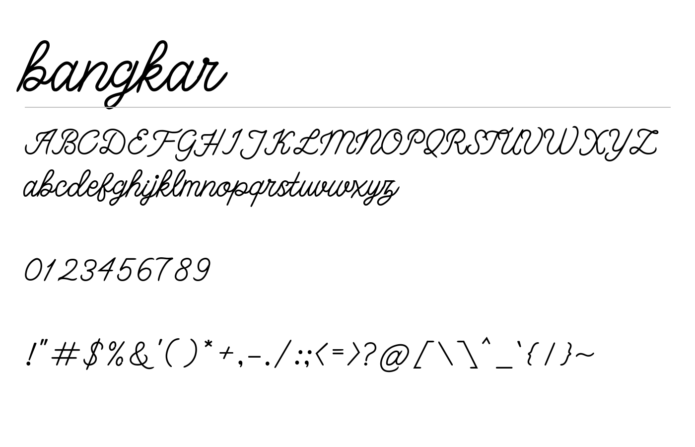 bangkar Font preview