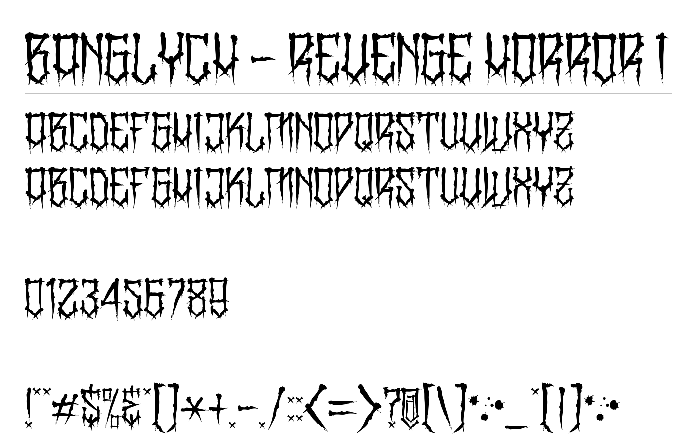 BangLYCH - Revenge Horror I Font preview