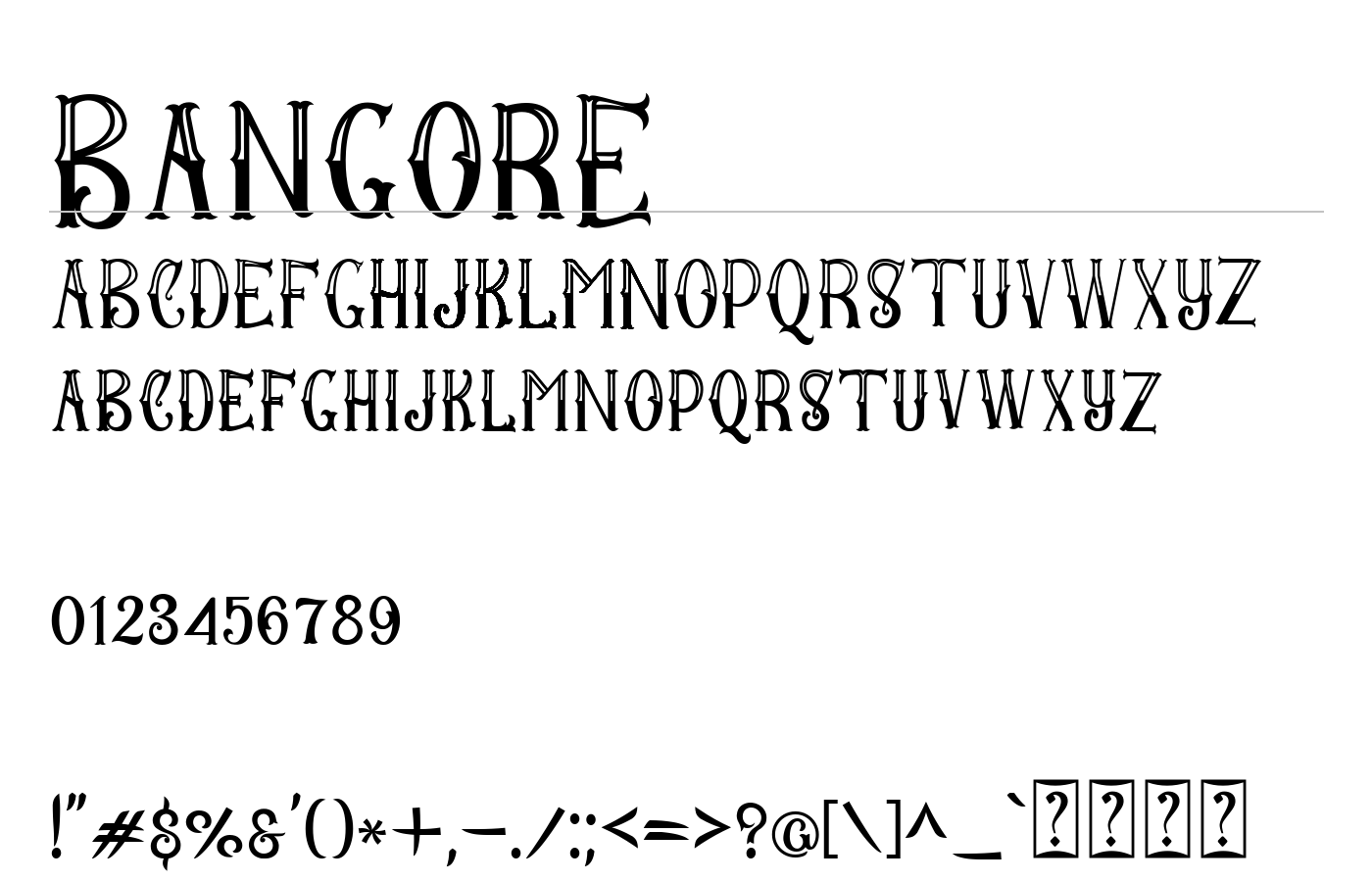 BangorE Font preview