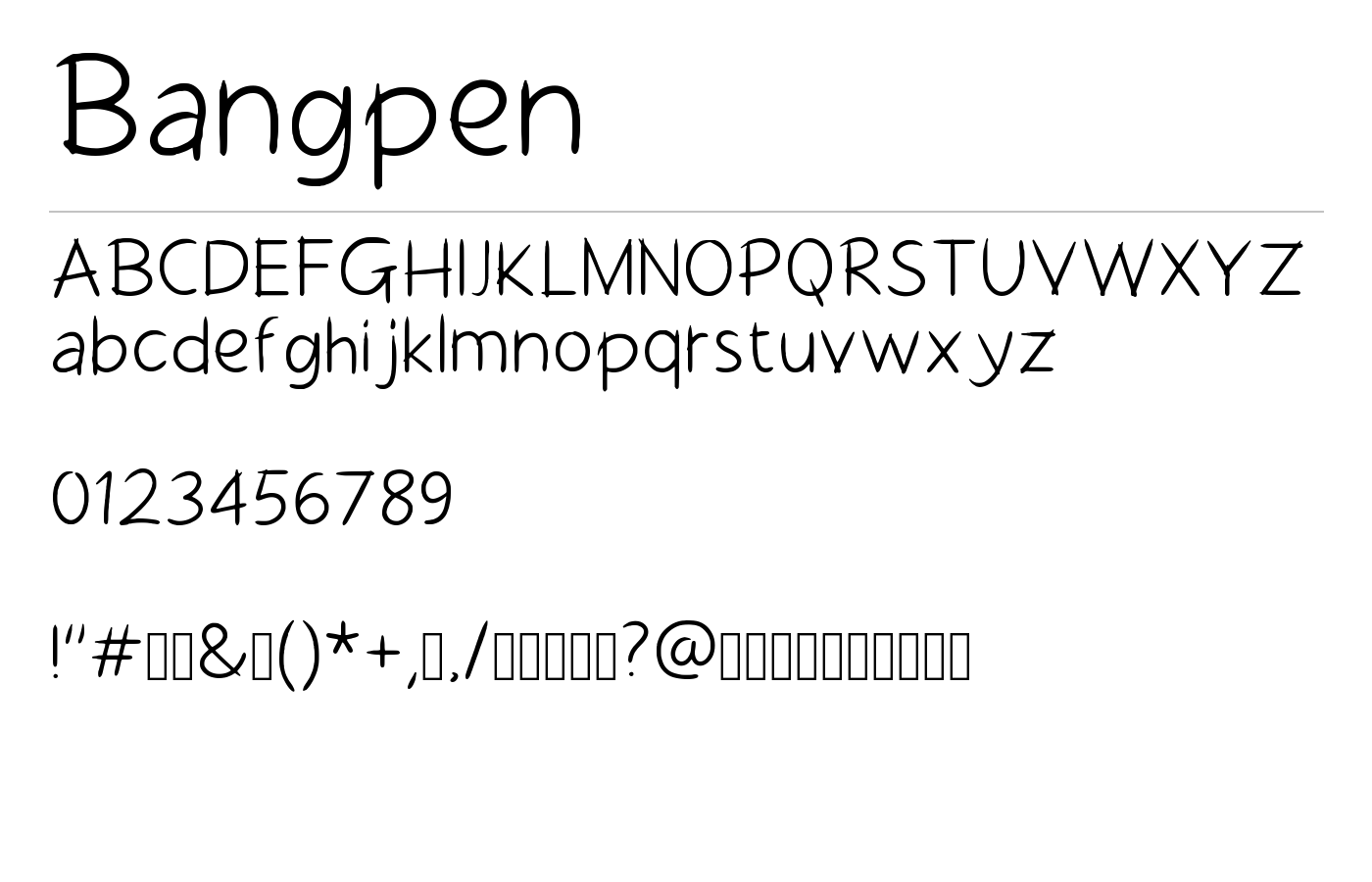 Bangpen Font preview