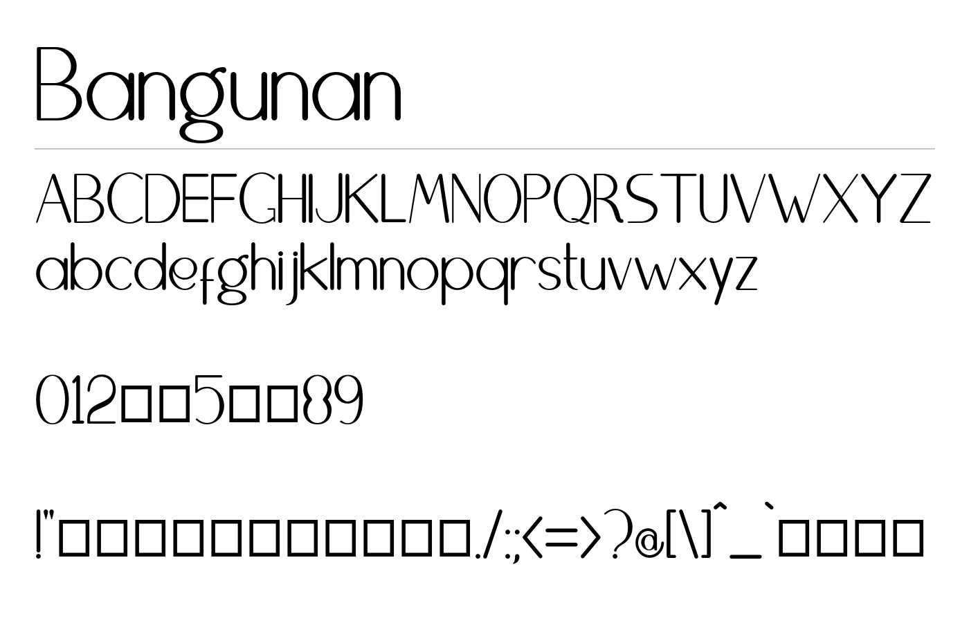 Bangunan Font preview