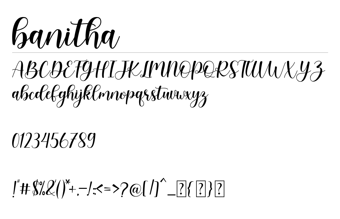banitha Font preview