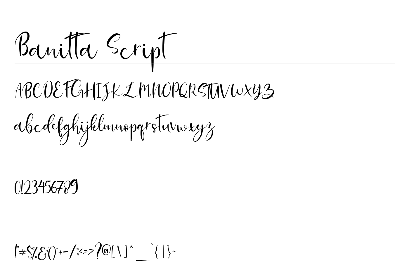 Banitta Script Font preview