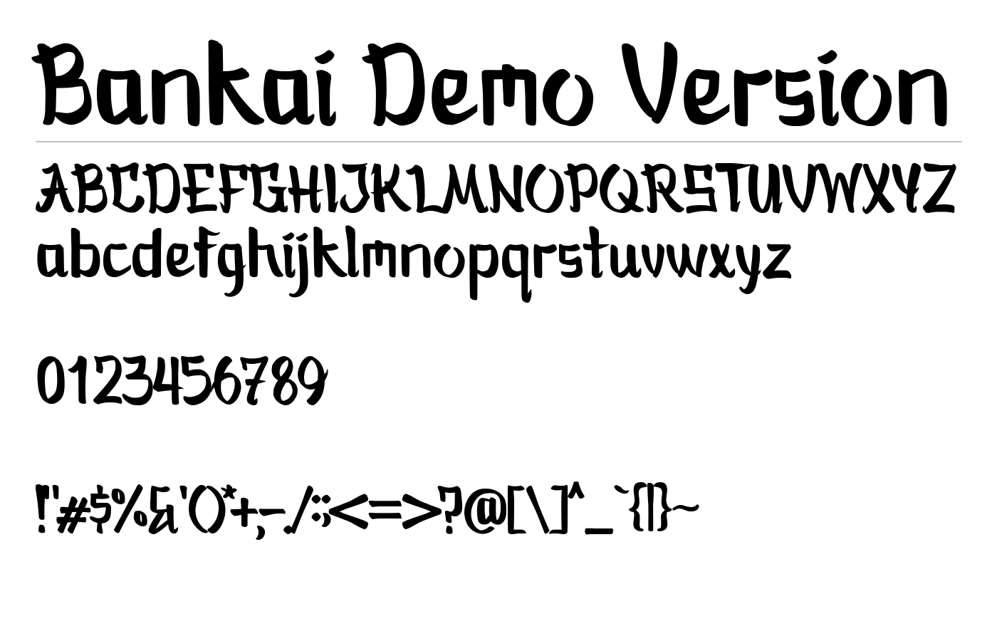 Bankai Demo Version Font preview