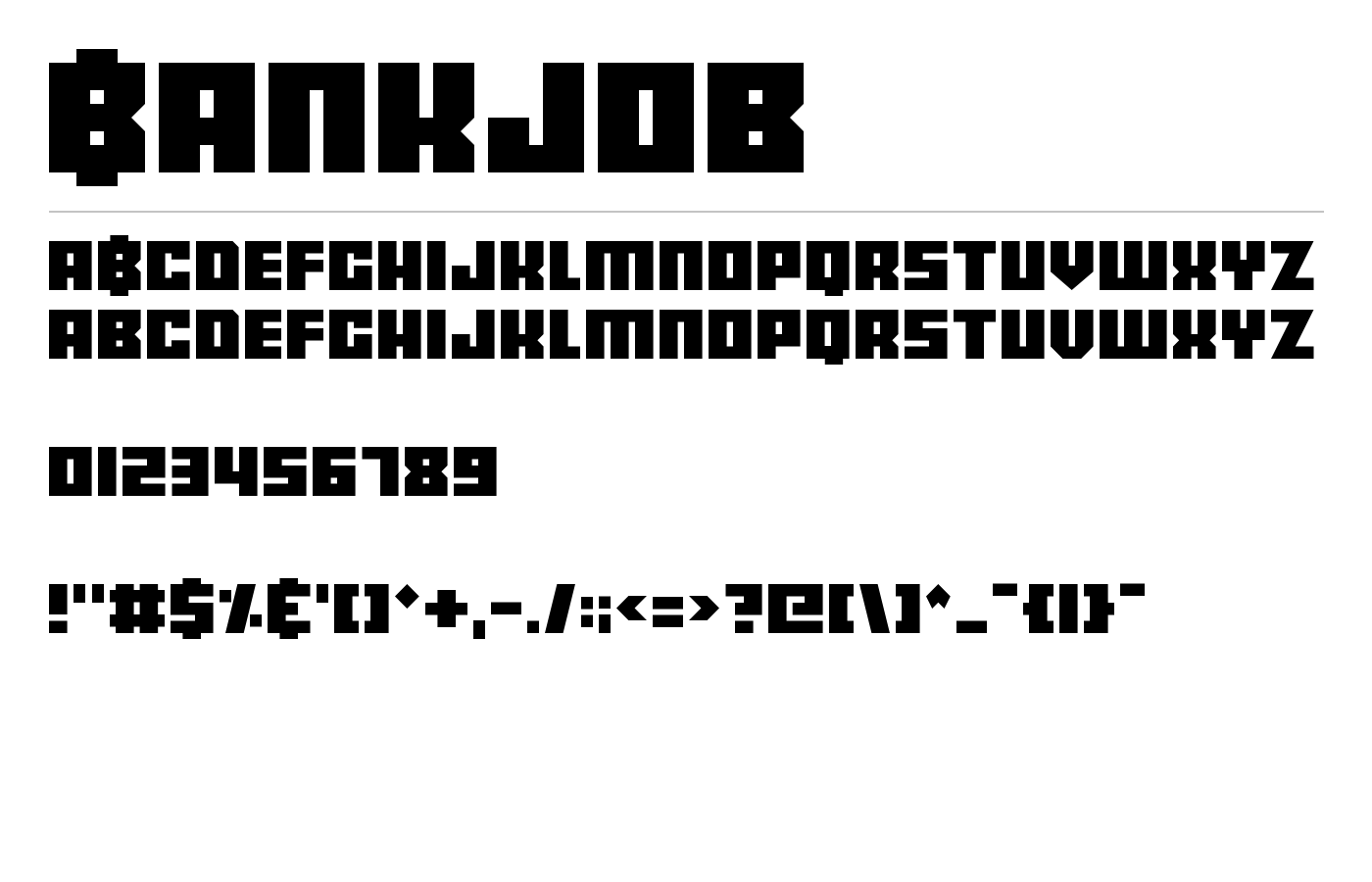 Bankjob Font preview