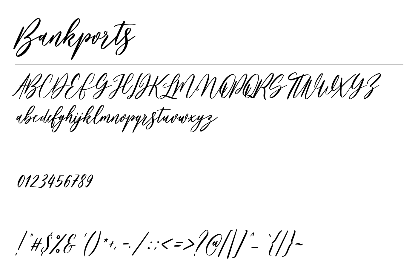 Bankports Font preview