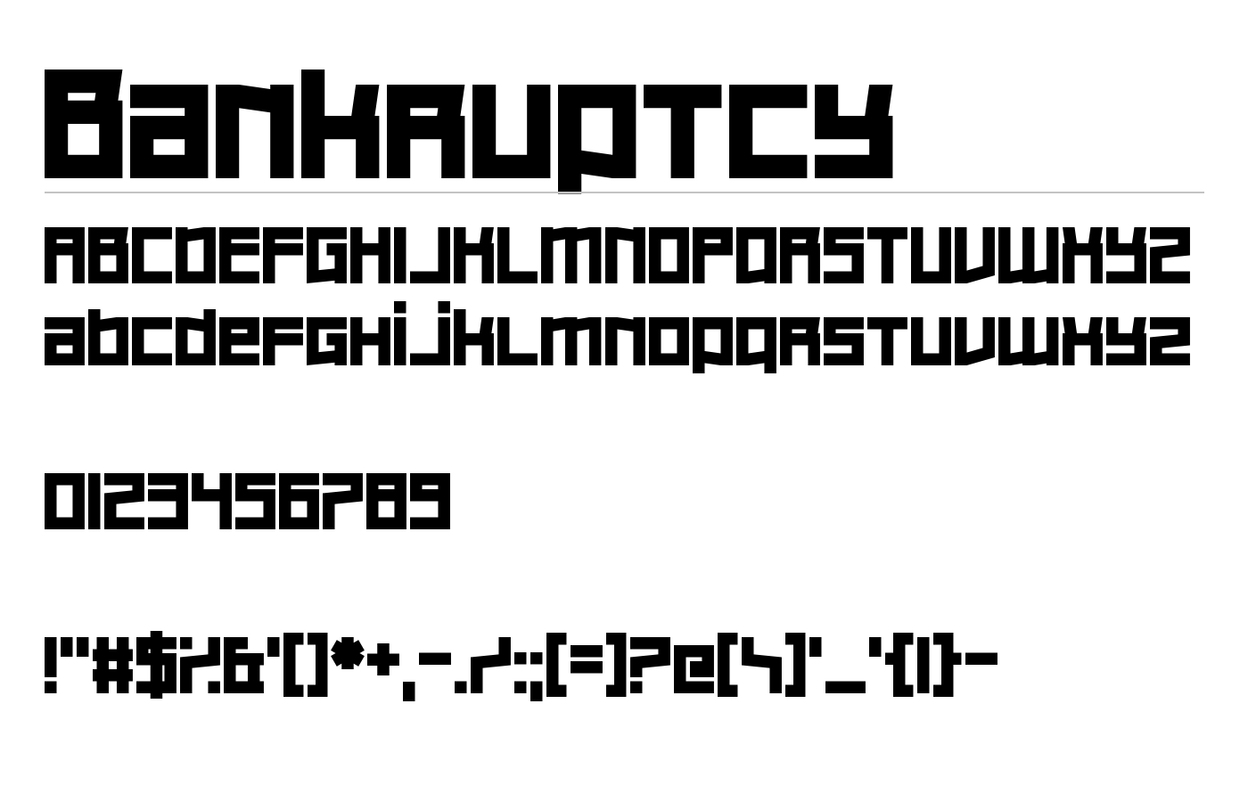 Bankruptcy Font preview