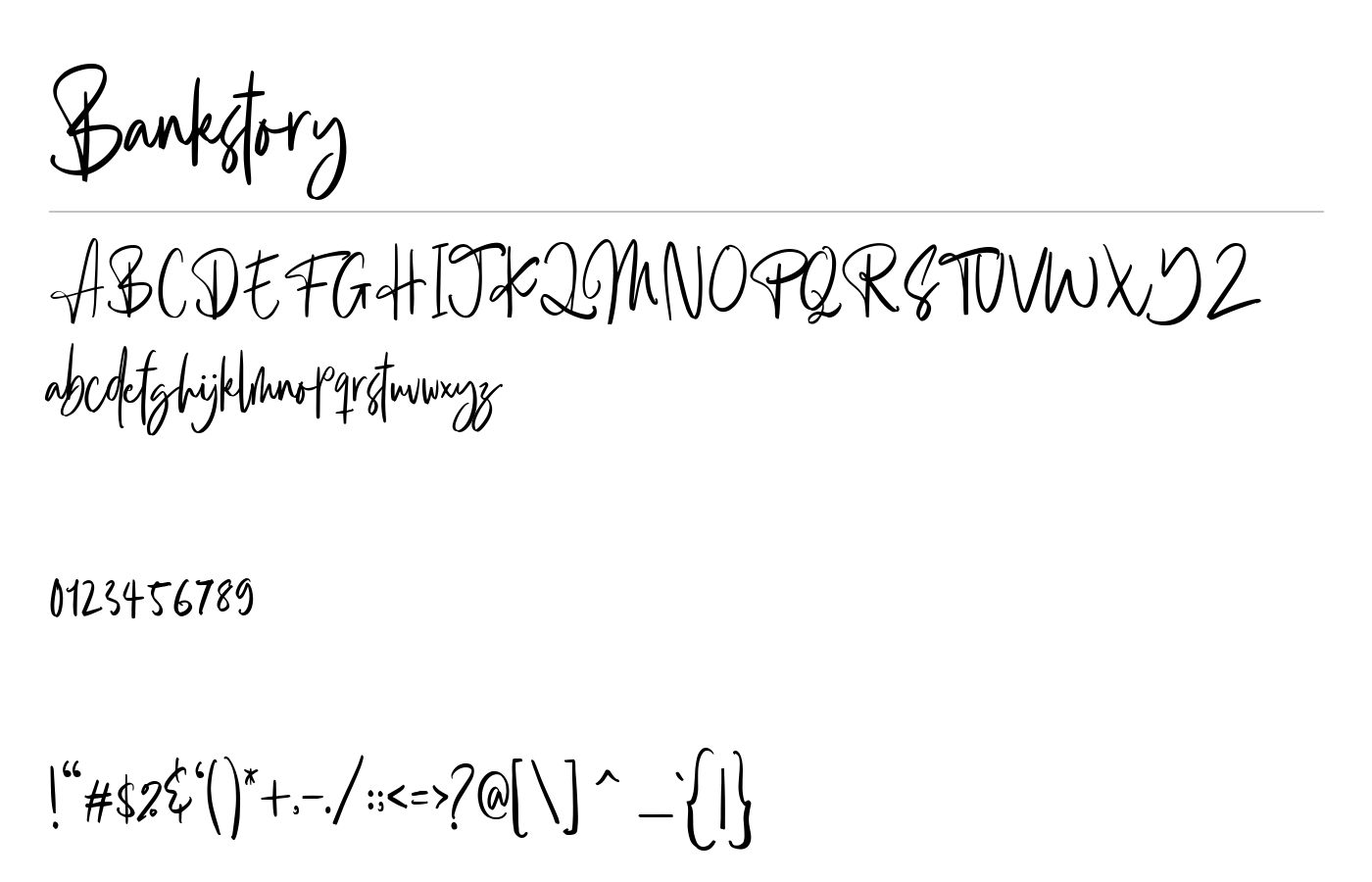 Bankstory Font preview