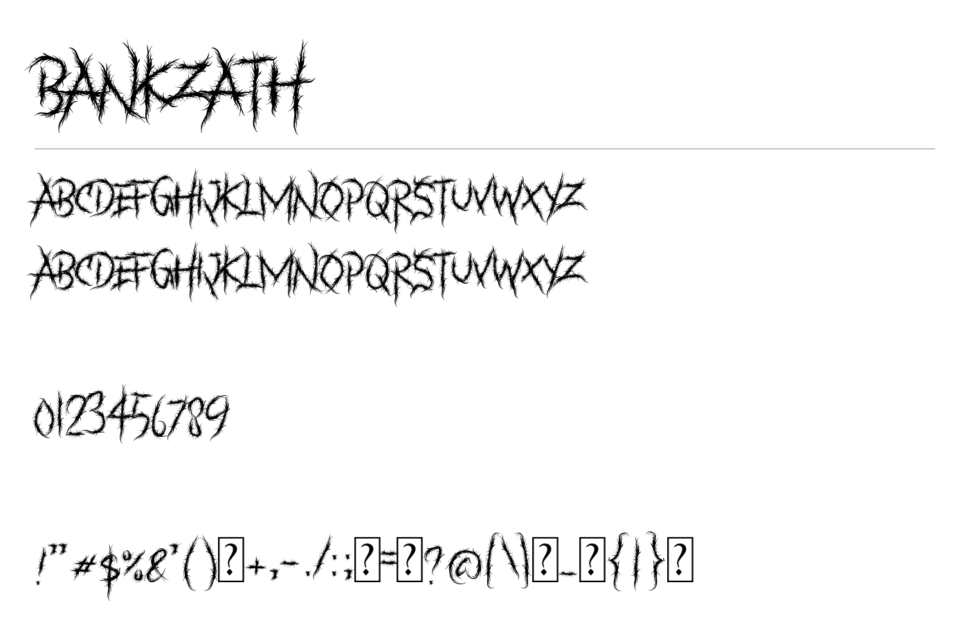 BANKZATH Font preview