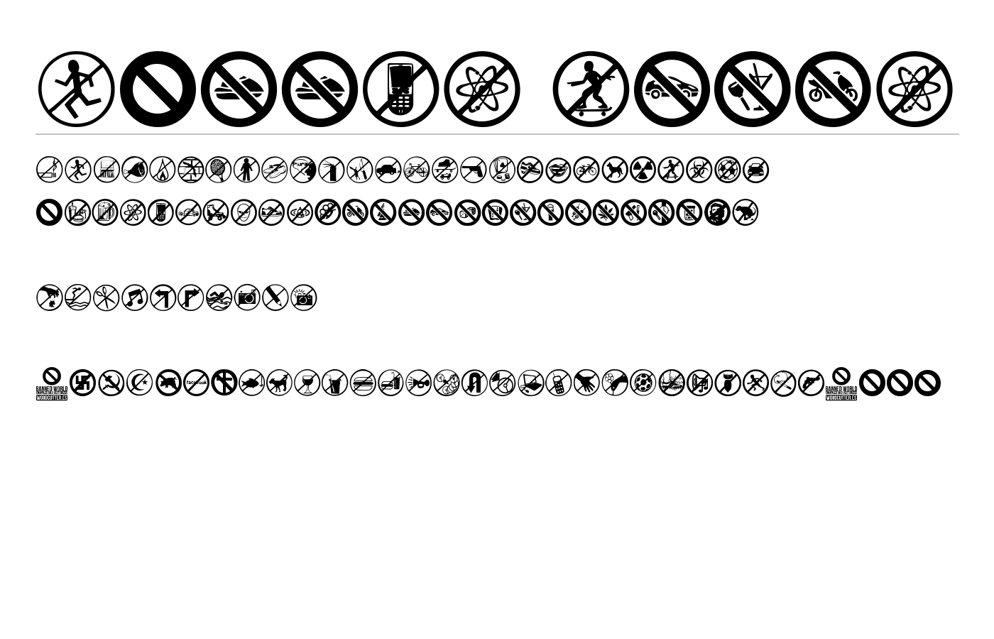 Banned World Font preview