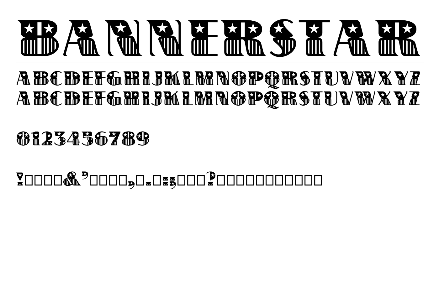 BannerStar Font preview