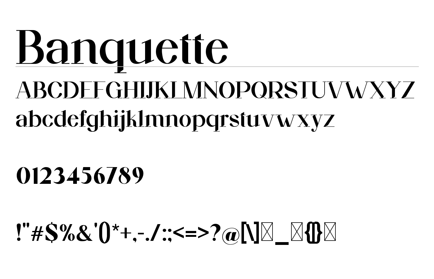 Banquette Font preview