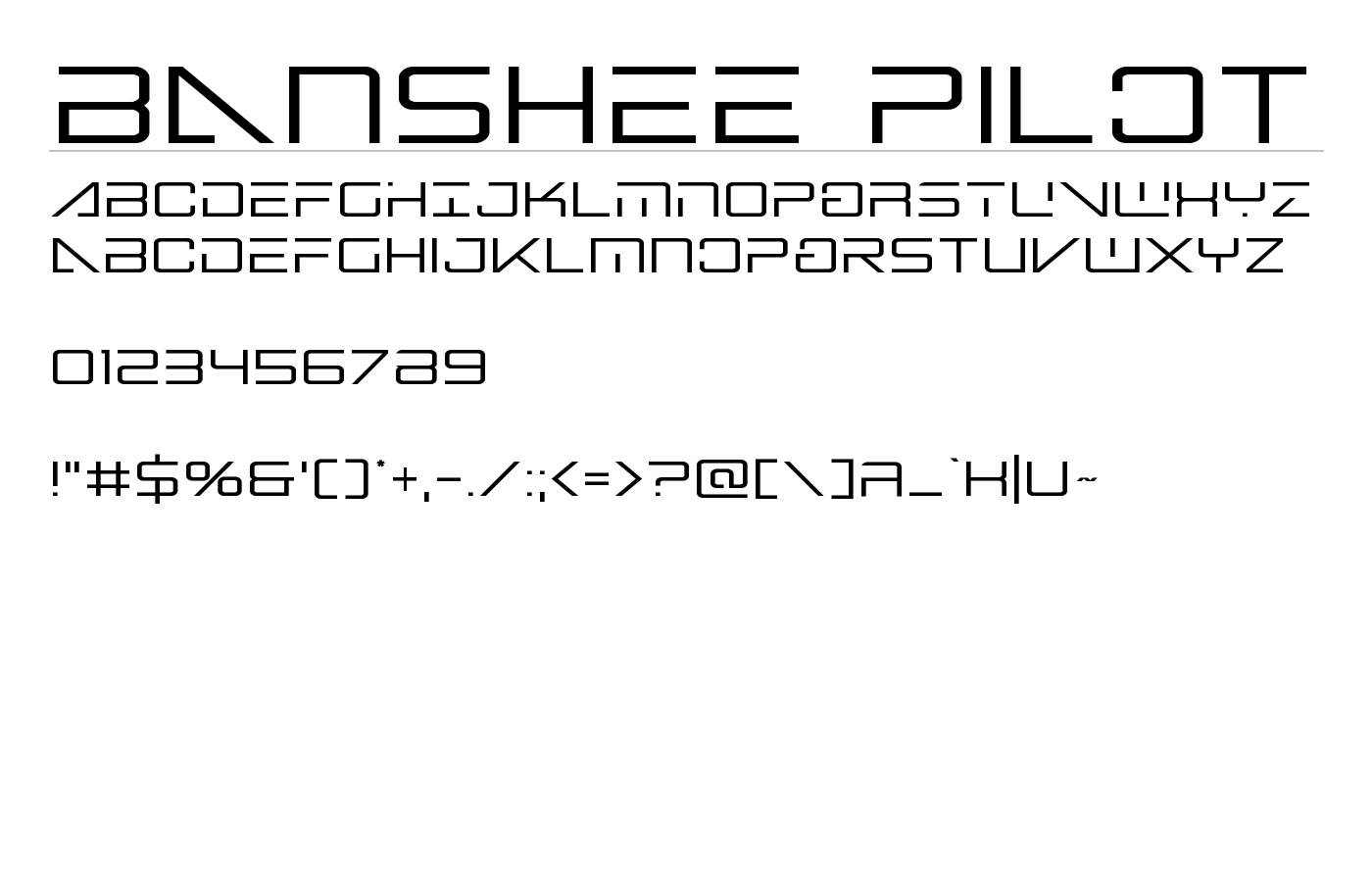 Banshee Pilot Font preview