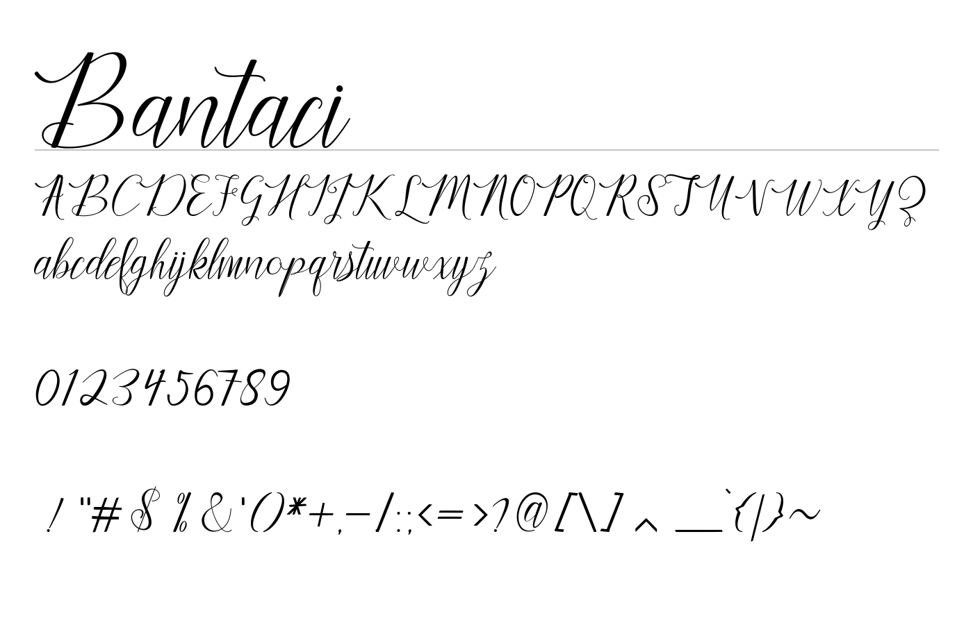 Bantaci Font preview