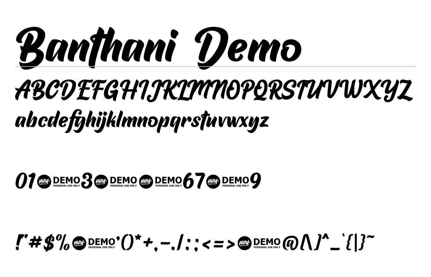 Banthani Demo Font preview