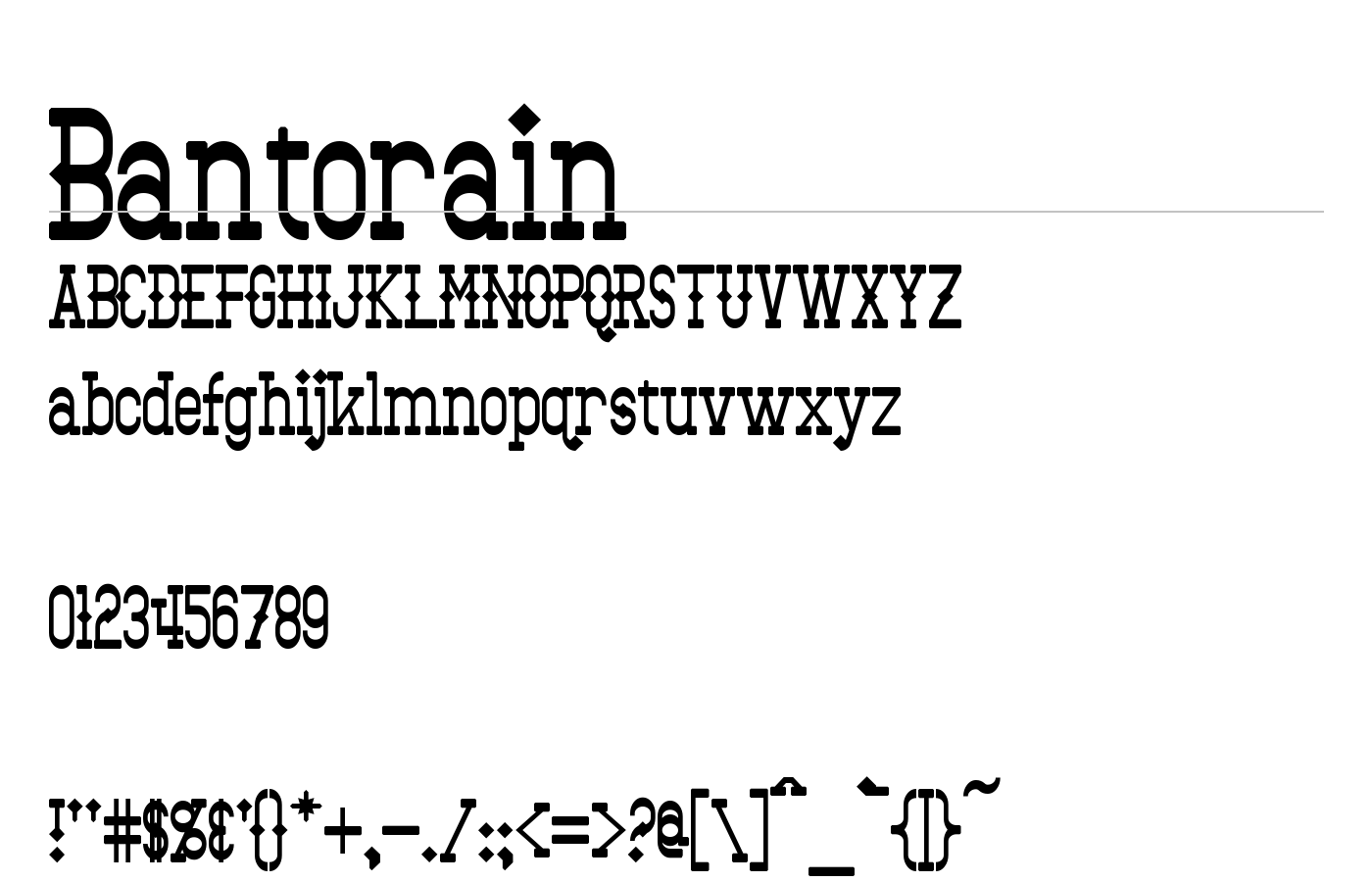 Bantorain Font preview