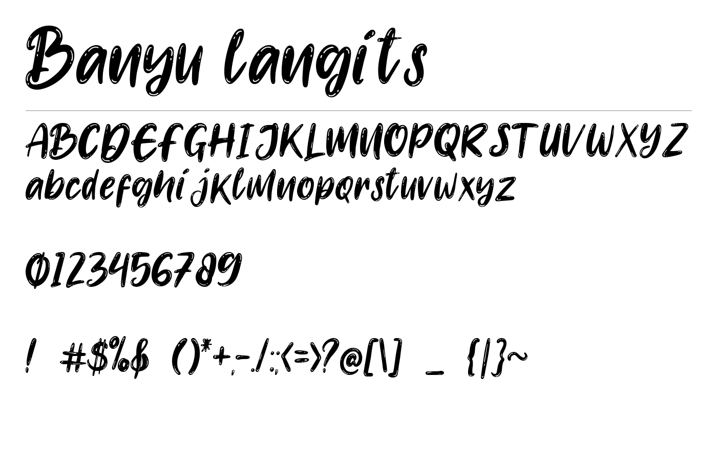 Banyu langits Font preview