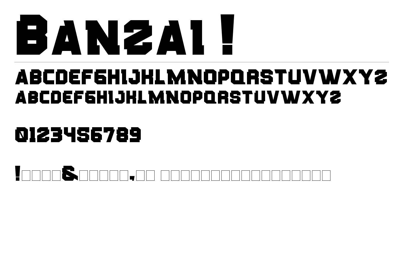 Banzai ! Font preview