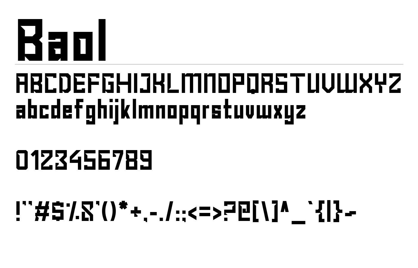 Baol Font preview