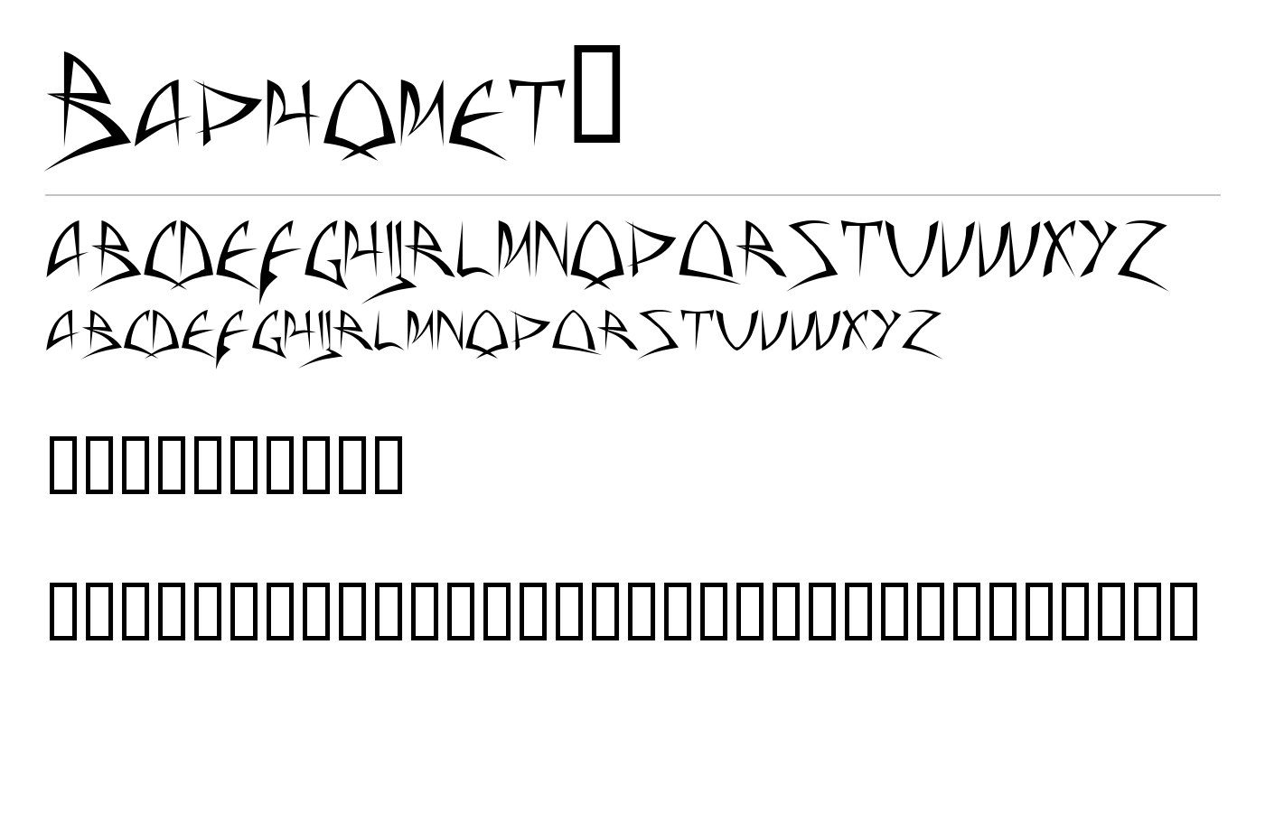 Baphomet™ Font preview