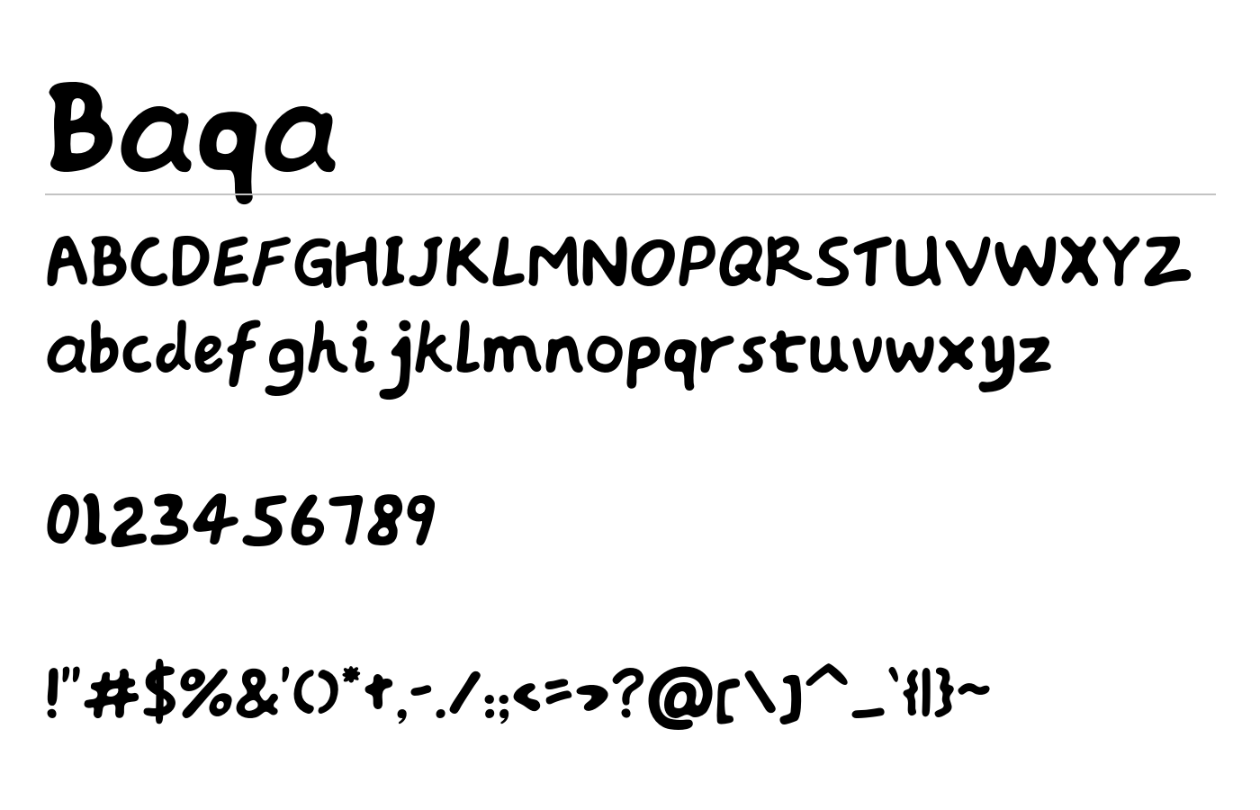 Baqa Font preview