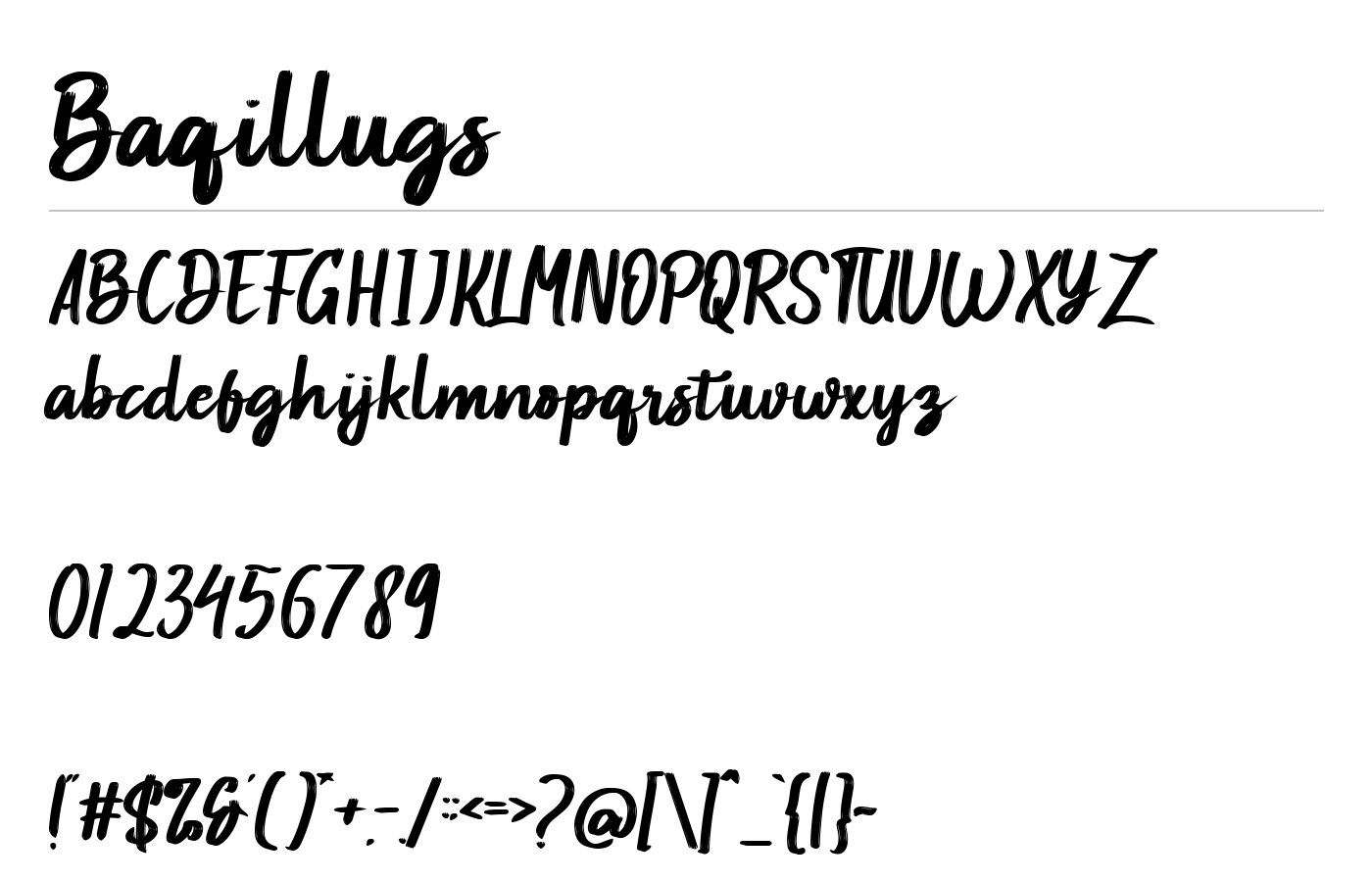 Baqillugs Font preview
