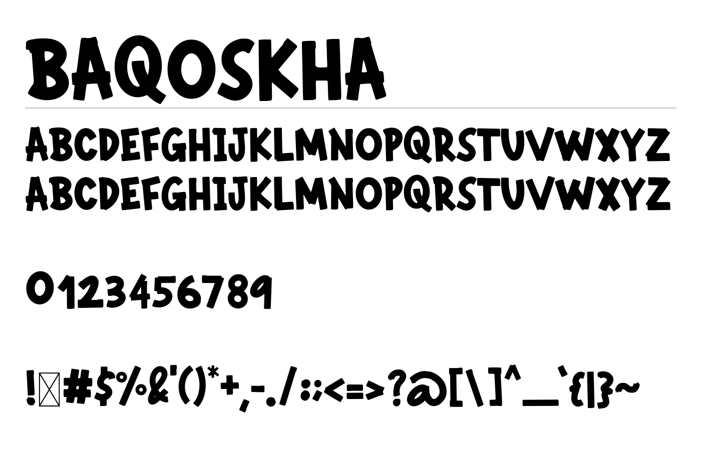BAQOSKHA Font preview