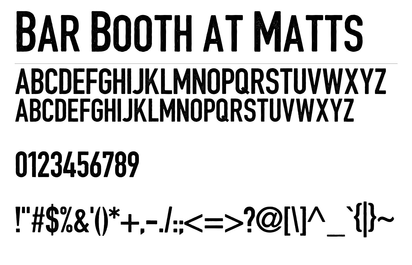 Bar Booth at Matts Font preview