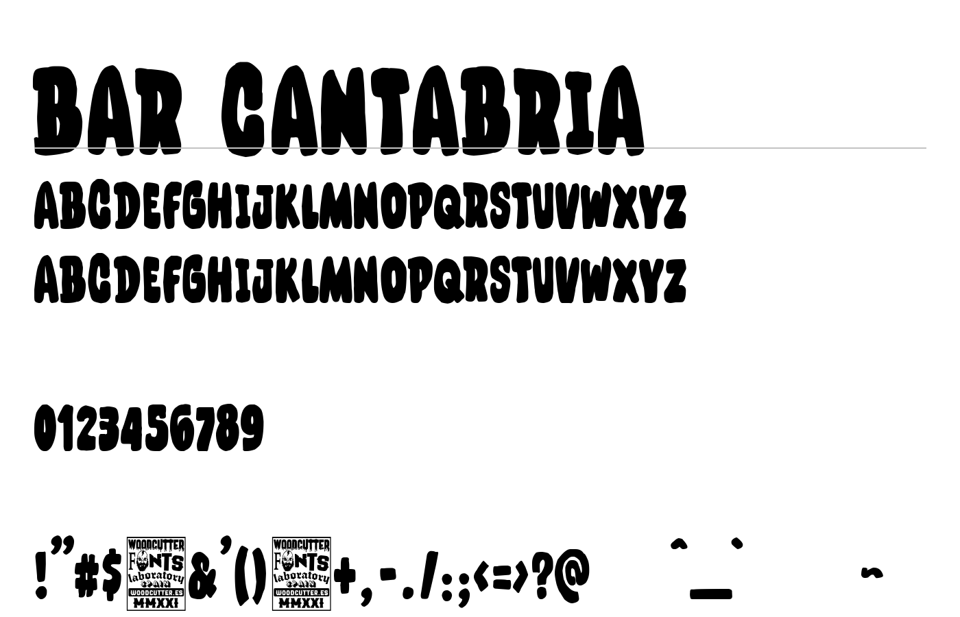 Bar Cantabria Font preview