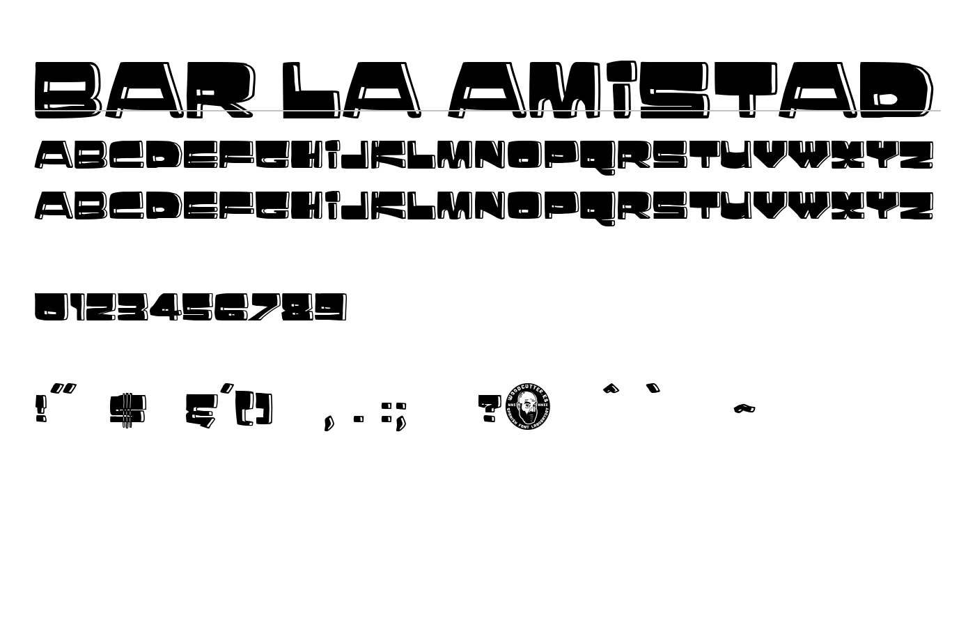Bar La Amistad Font preview