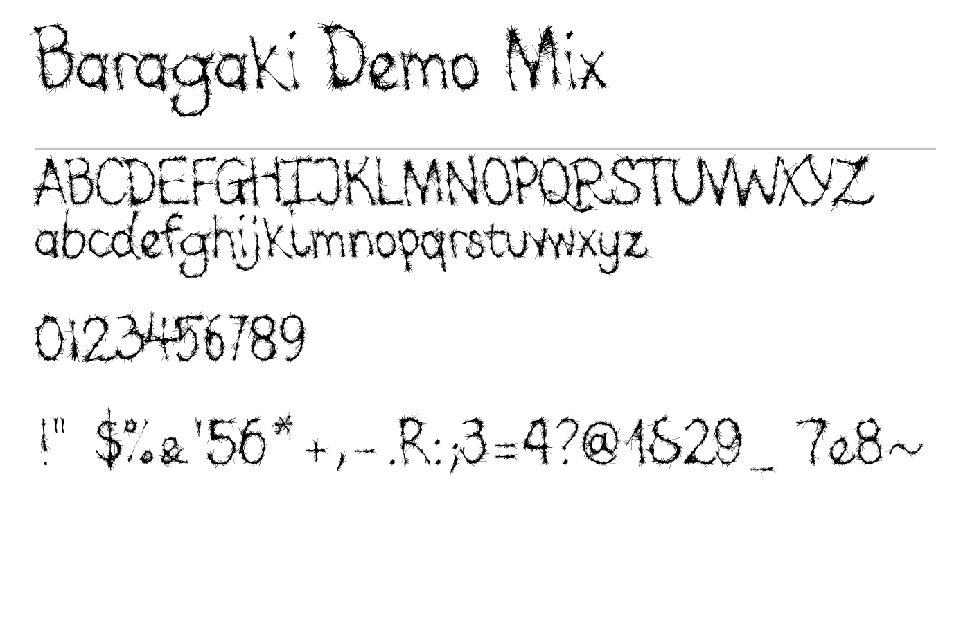 Baragaki Demo Mix Font preview