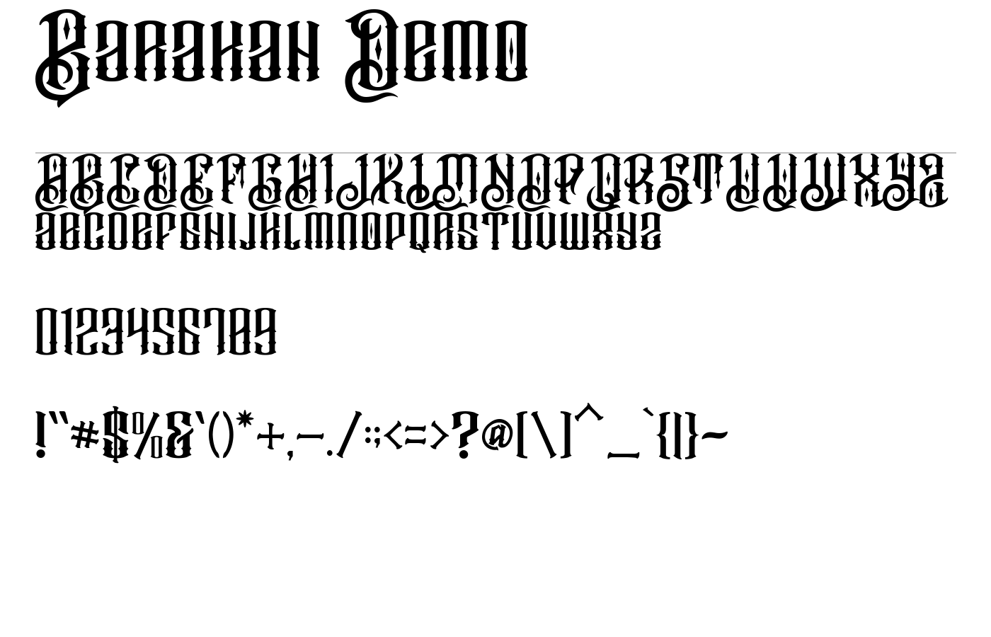 Barakah Demo Font preview