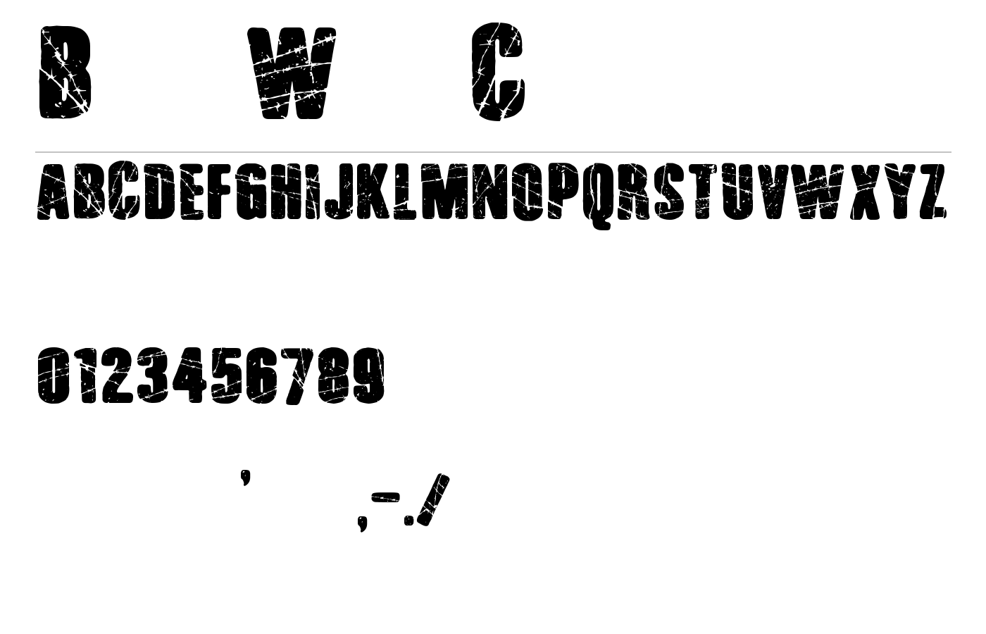 Barb Wire Club Font preview