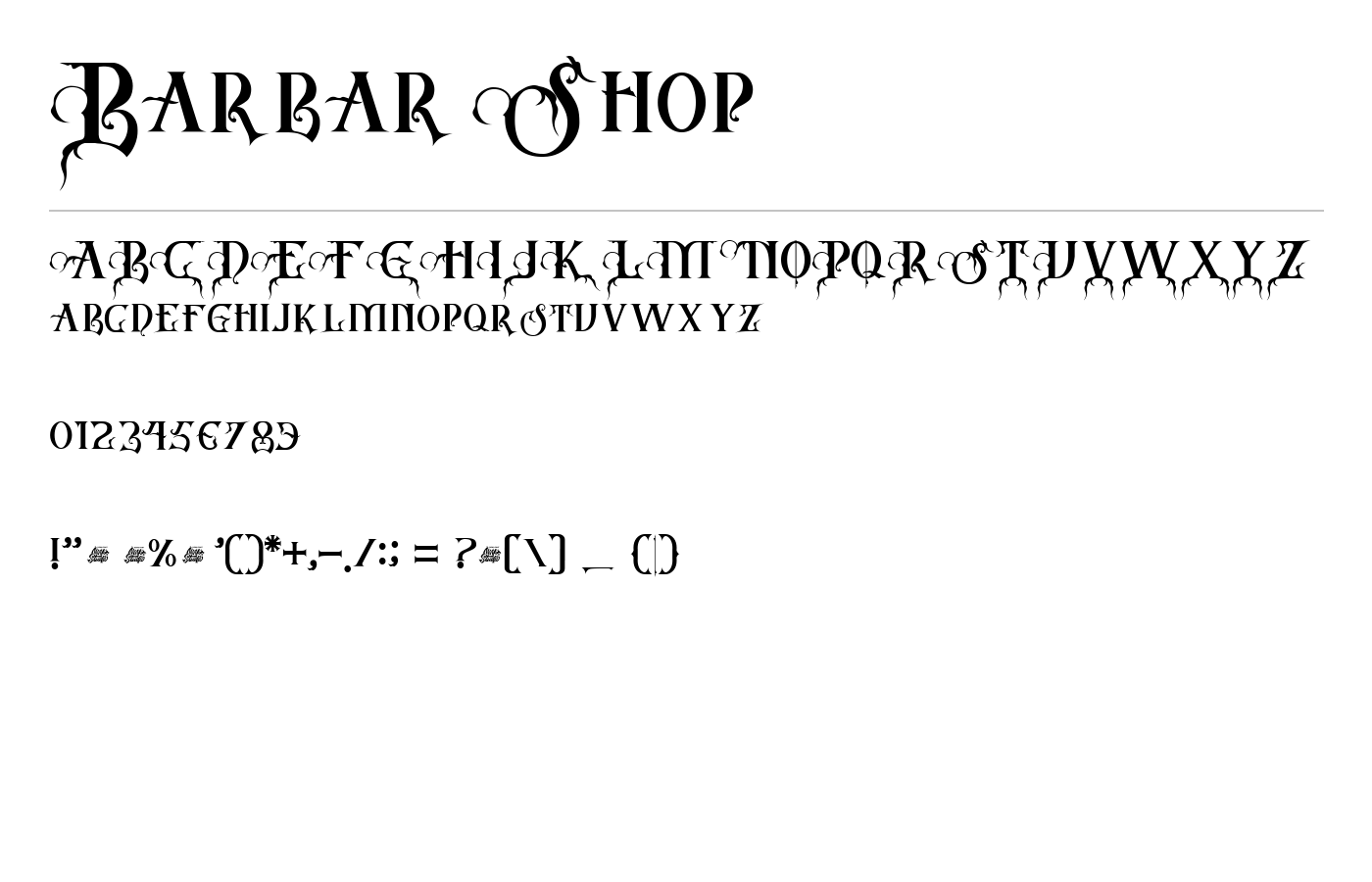 Barbar Shop Font preview
