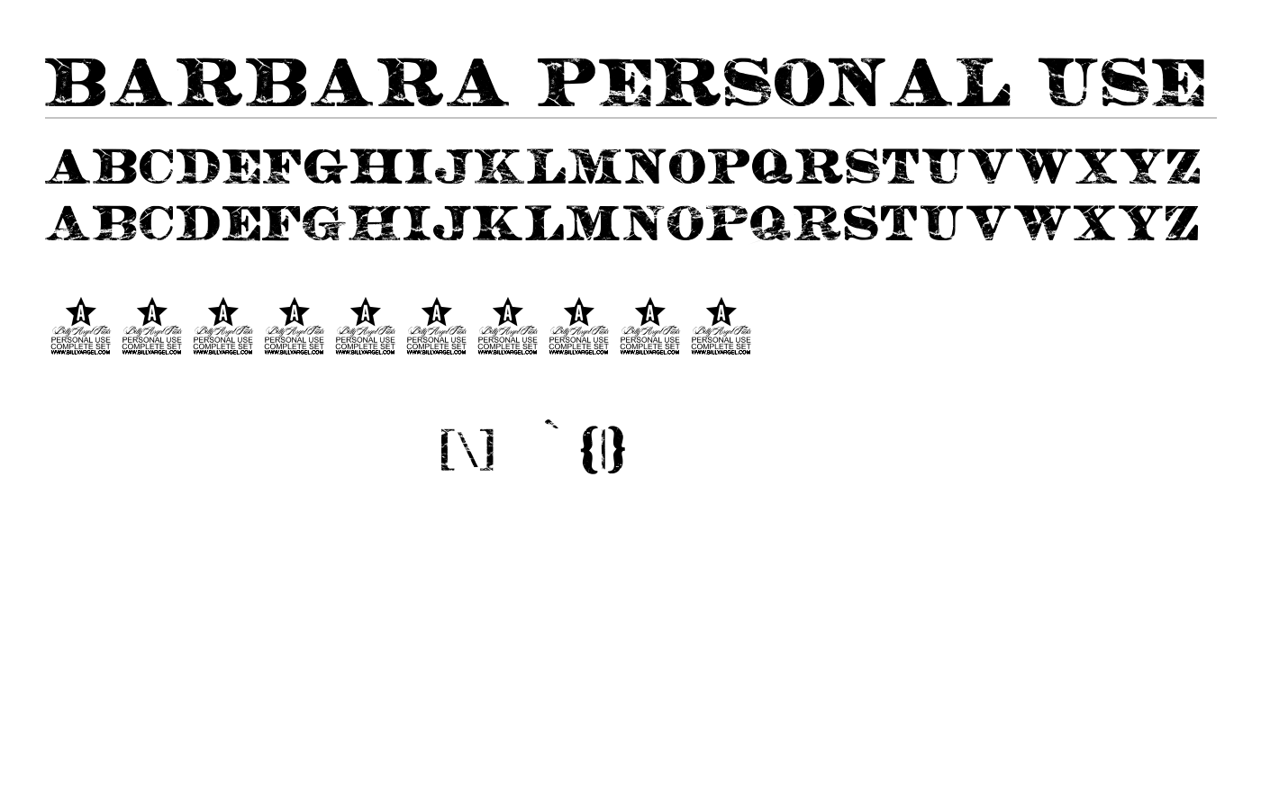 BARBARA PERSONAL USE Font preview