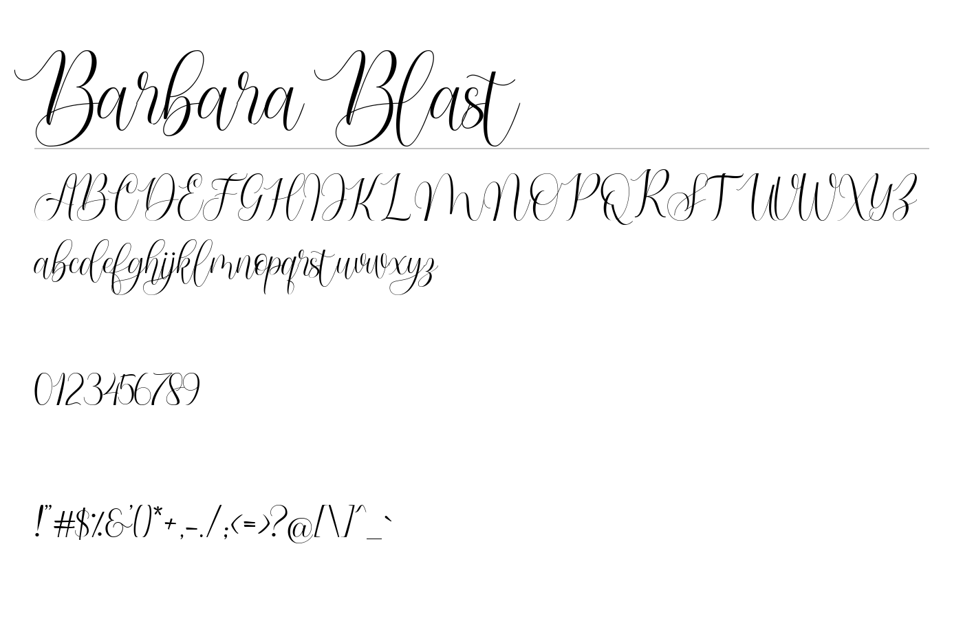 Barbara Blast Font preview