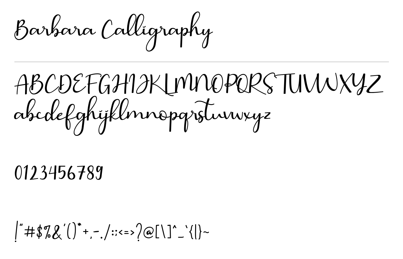 Barbara Calligraphy Font preview