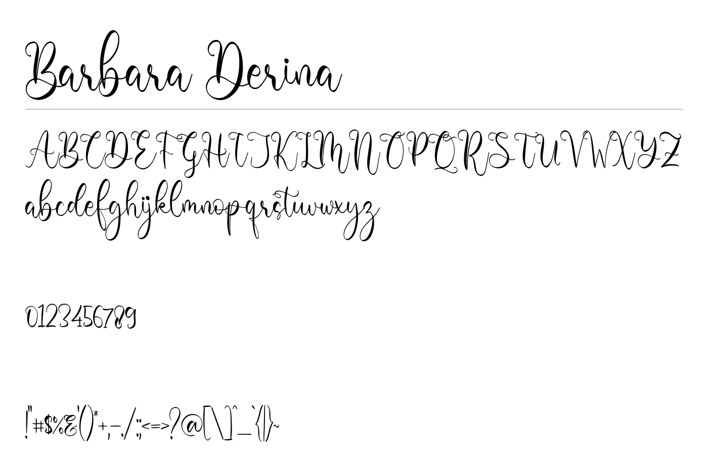 Barbara Derina Font preview