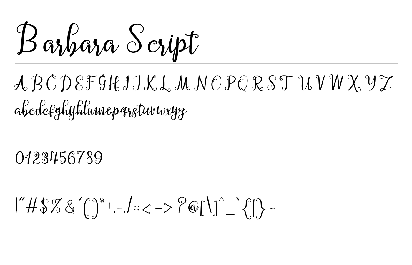 Barbara Script Font preview