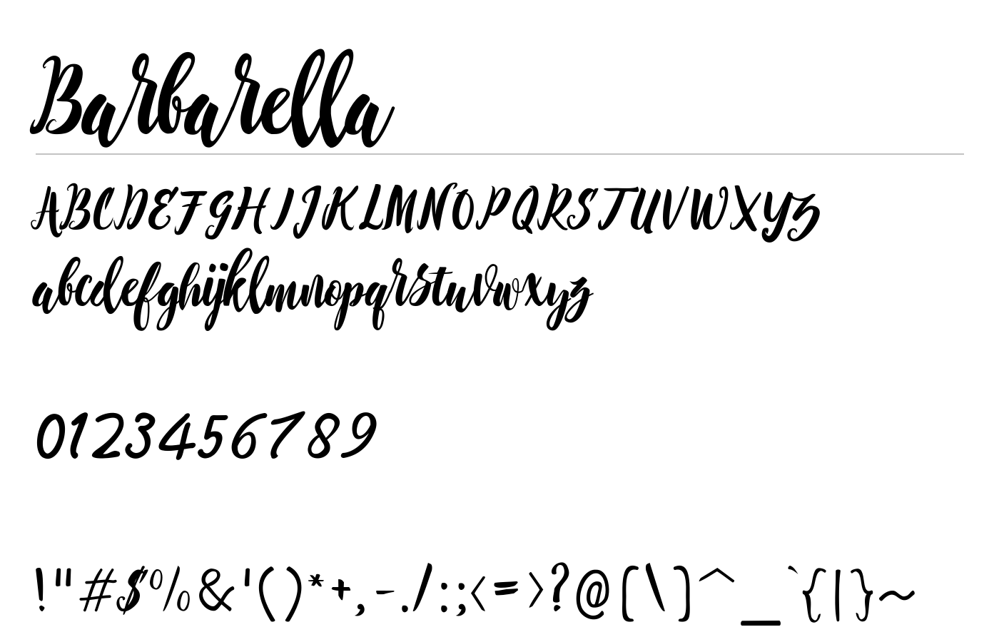 Barbarella Font preview