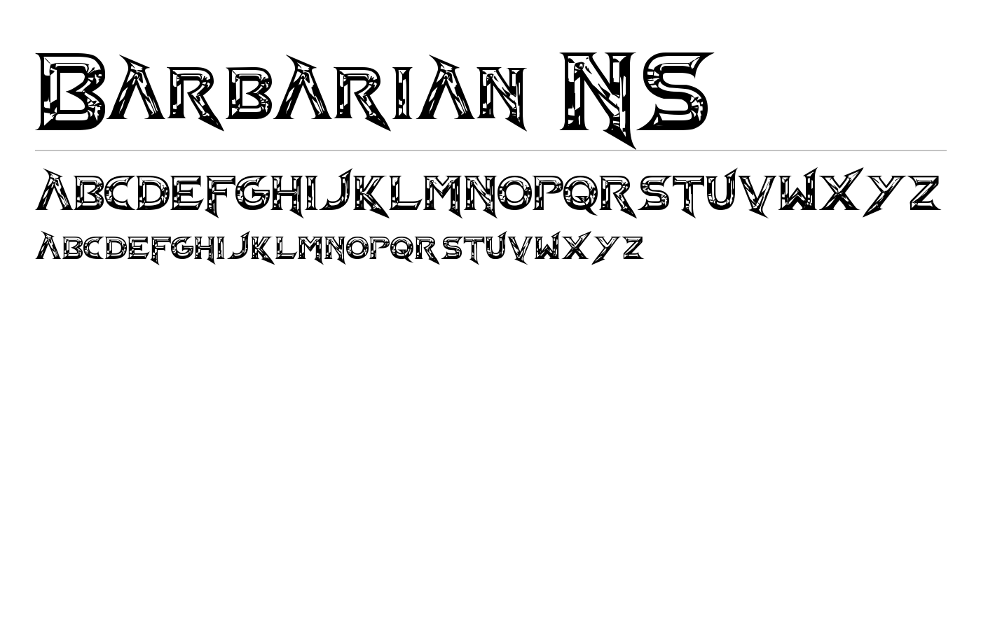 Barbarian NS Font preview
