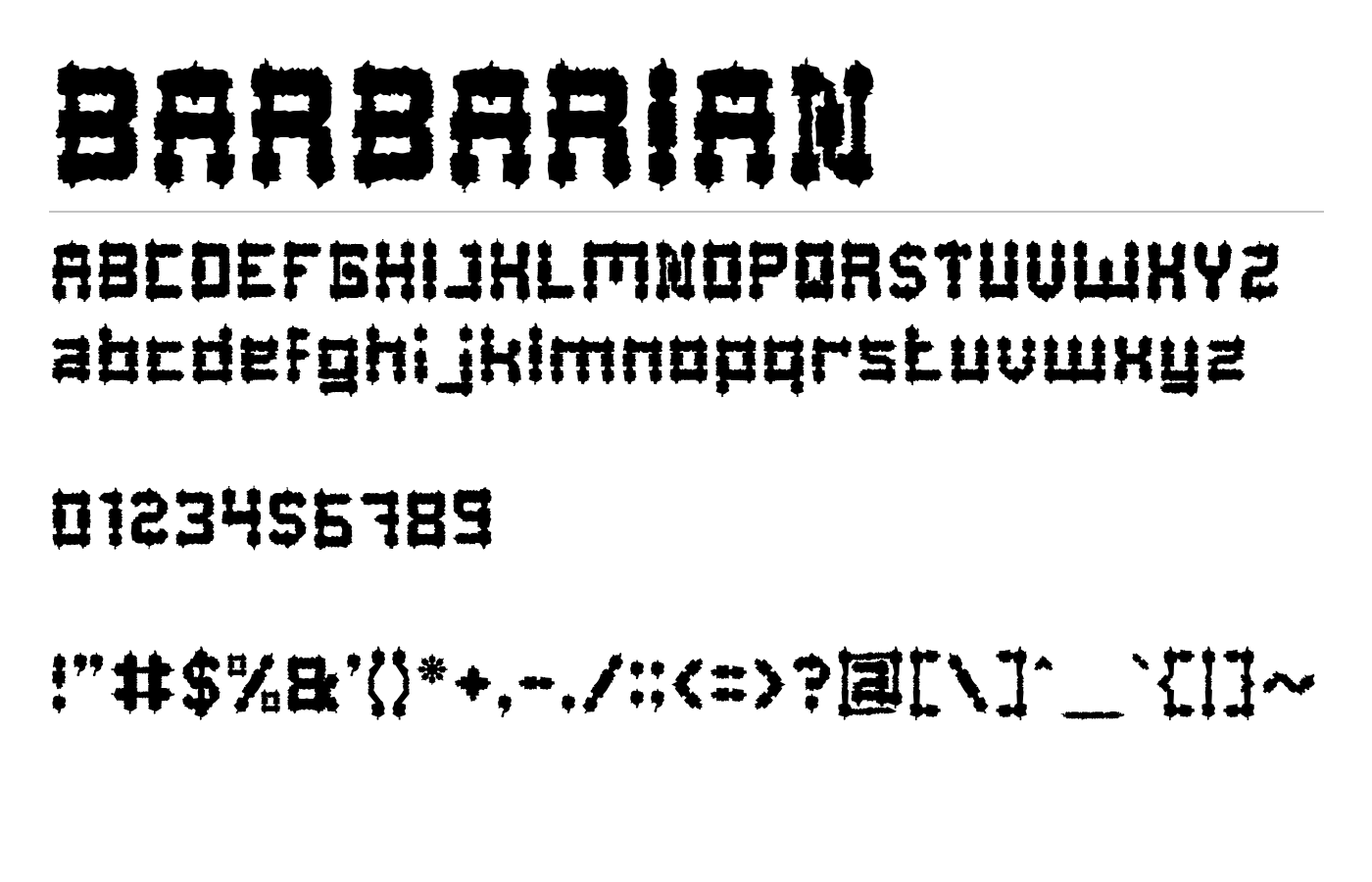 BARBARIAN Font preview