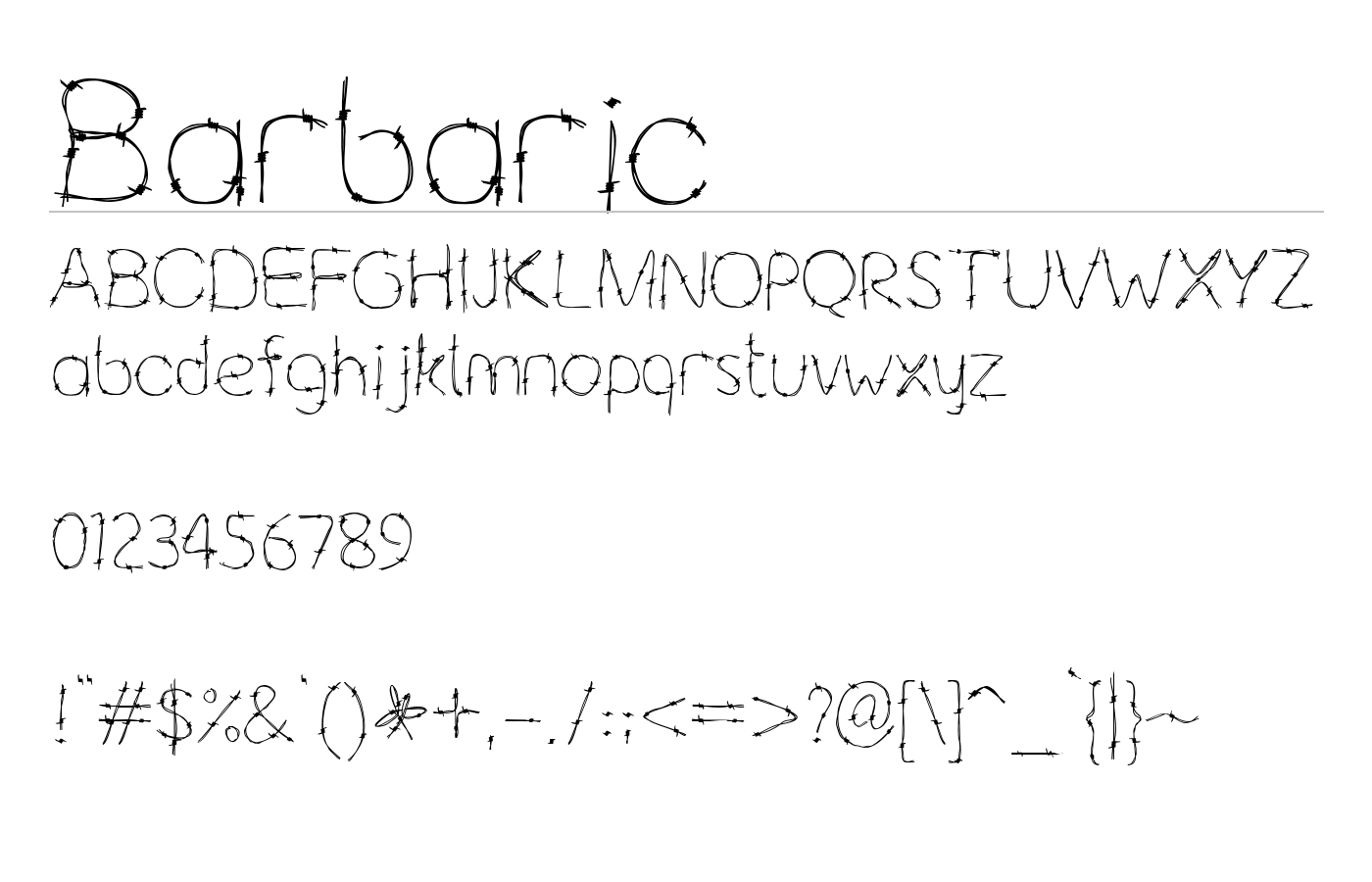 Barbaric Font preview