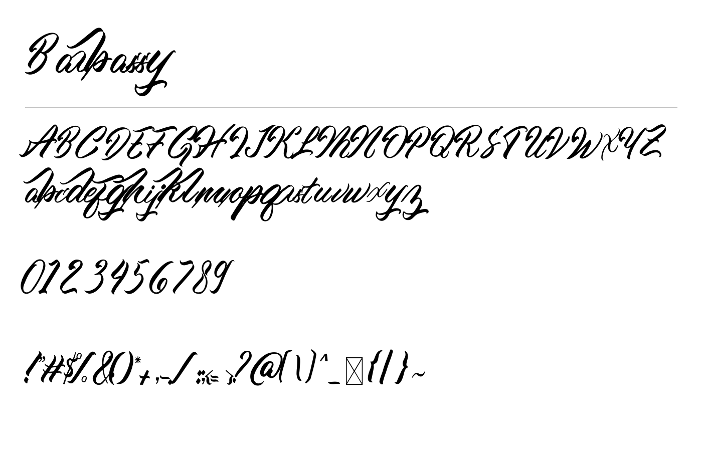 Barbassy Font preview