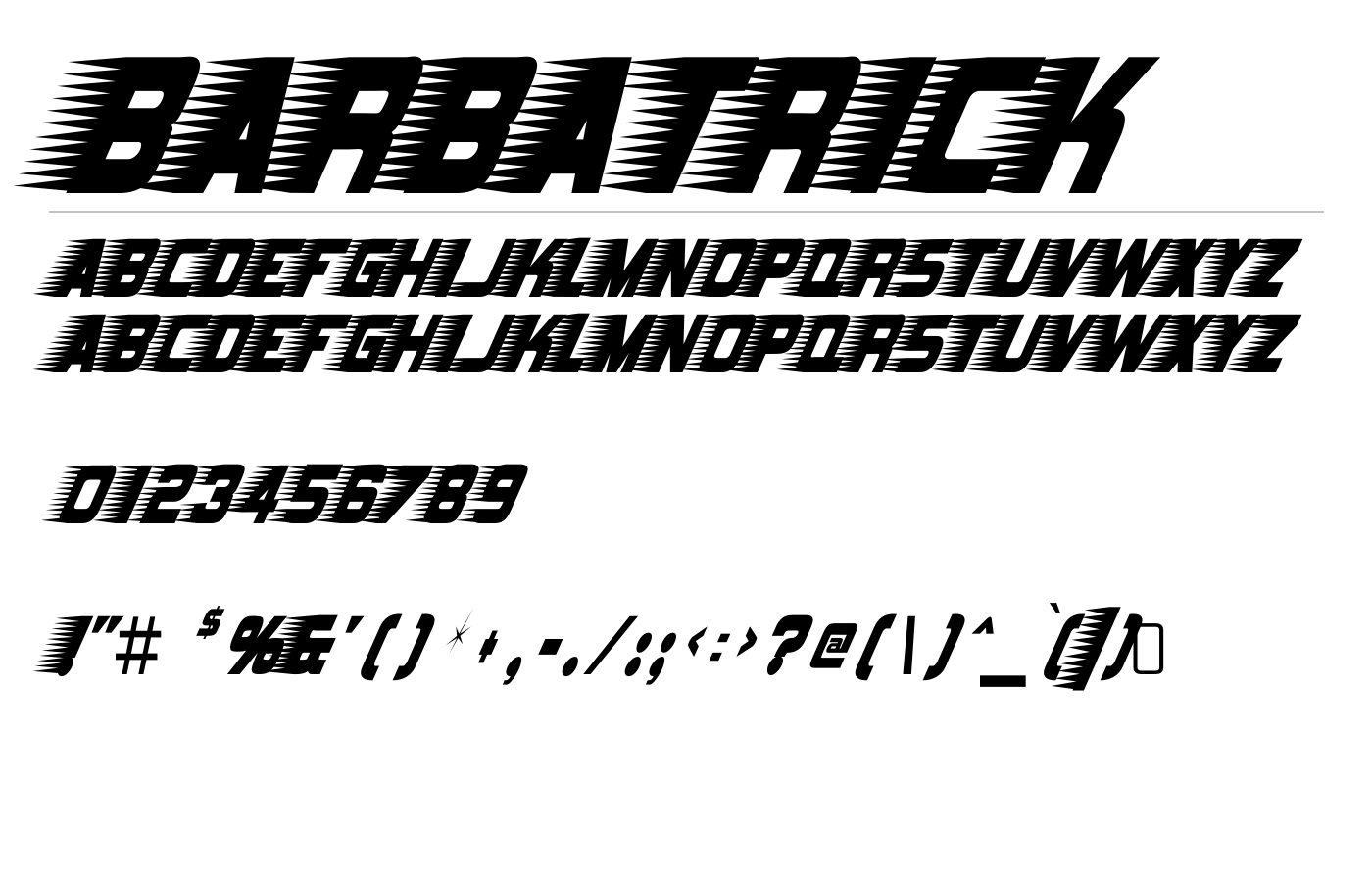 Barbatrick Font preview